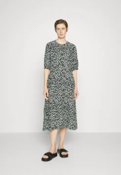 Marimekko Absidi Tuulahdus Dress - Jurk - Black/Green/Off-White