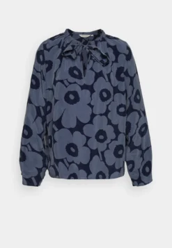 Marimekko Sorina Unikko Blouse - Blouse - Dark Blue/Blue -Marimekko Winkel 0682861202c44918892b59e63dacd356 scaled