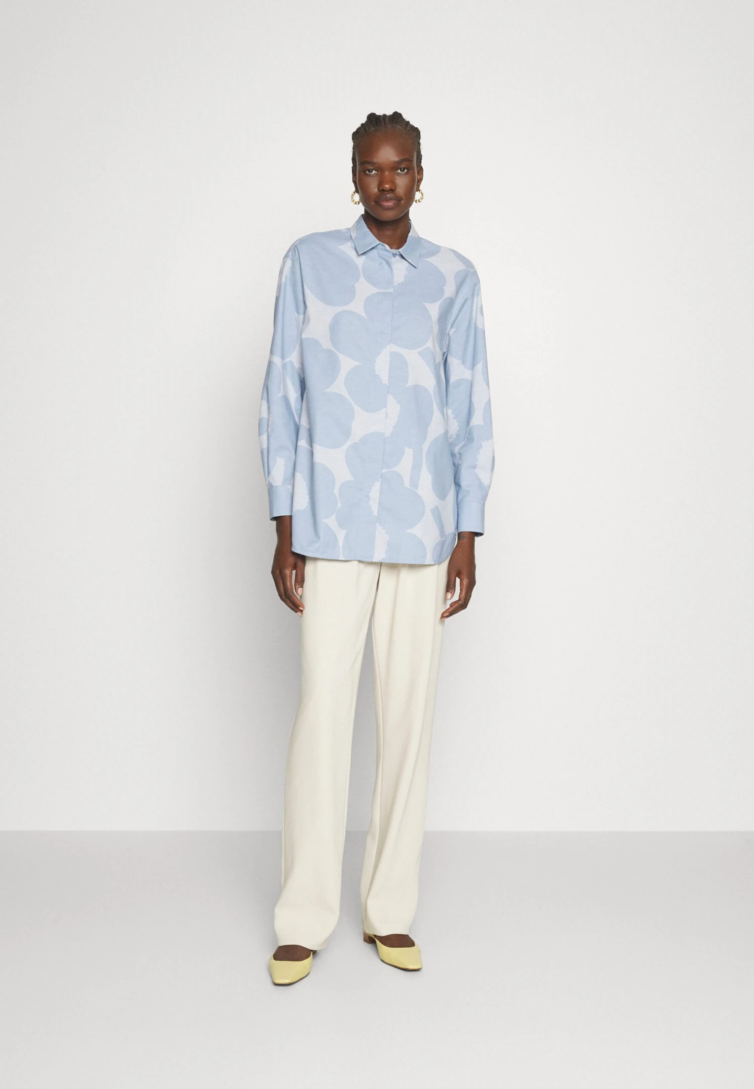 Marimekko Ruoste Unikko- Overhemdblouse - Light Blue/Blue 2 Marimekko Ruoste Unikko- Overhemdblouse - Light Blue/Blue - Afbeelding 2