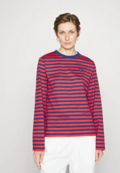Marimekko Kioski Tasaraita Relaxed Longsleeve - Longsleeve - Blue/Red