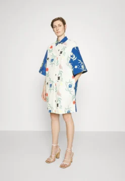 Marimekko Fasadi Herbaario Dress - Blousejurk - Green/Blue/Yellow