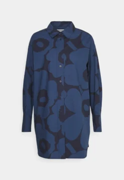 Marimekko Nila Unikko Poplin - Blouse - Blue/Dark Blue -Marimekko Winkel 25c937b3285c4330abf04f796d43a4fb scaled