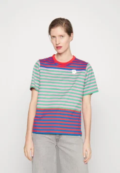 Marimekko Tasaraita Relaxed Shortsleeve - T-Shirt Print - Red/Blue/Pink/Green