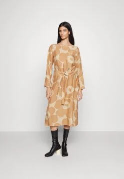 Marimekko Tyväri Unikko Dress - Jurk - Beige, Brown