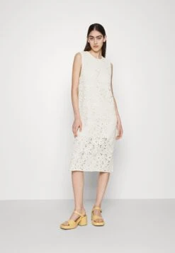 Marimekko Ranso Unikko Dress - Gebreide Jurk - Light Yellow/Off-White