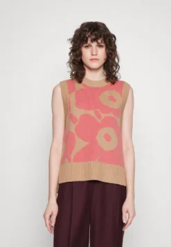 Marimekko Retro Unikko West - Trui - Beige/Pink