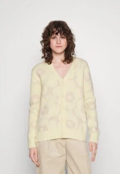 Marimekko Unikko Cardigan - Vest - Light Yellow/Beige