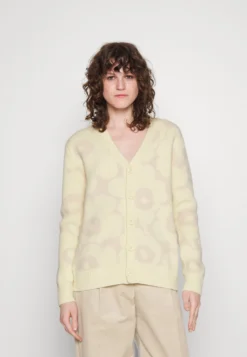 Marimekko Unikko Cardigan - Vest - Light Yellow/Beige