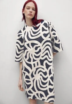 Marimekko Elen Joonas Dress - Jurk - Dark Navy, Sand