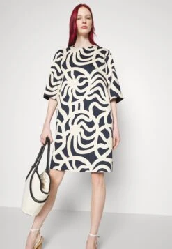 Marimekko Elen Joonas Dress - Jurk - Dark Navy, Sand -Marimekko Winkel 79b4851b4e7345e983b4b54539c4bf23