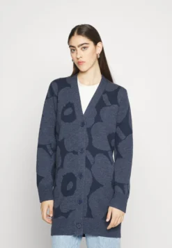 Marimekko Kadmium Unikko Cardigan - Vest - Dark Blue/Blue