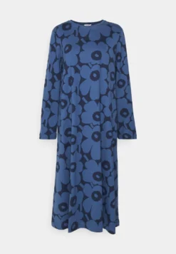 Marimekko Tienoo Unikko Jersey Dress - Jerseyjurk - Blue, Dark Blue -Marimekko Winkel 7d936a02ad4d4b2ab40a46779fd086ca scaled