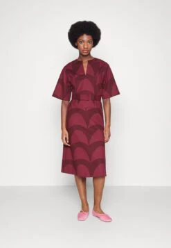 Marimekko Lyyli Iso Laine Dress - Jurk - Dark Red/Wine Red