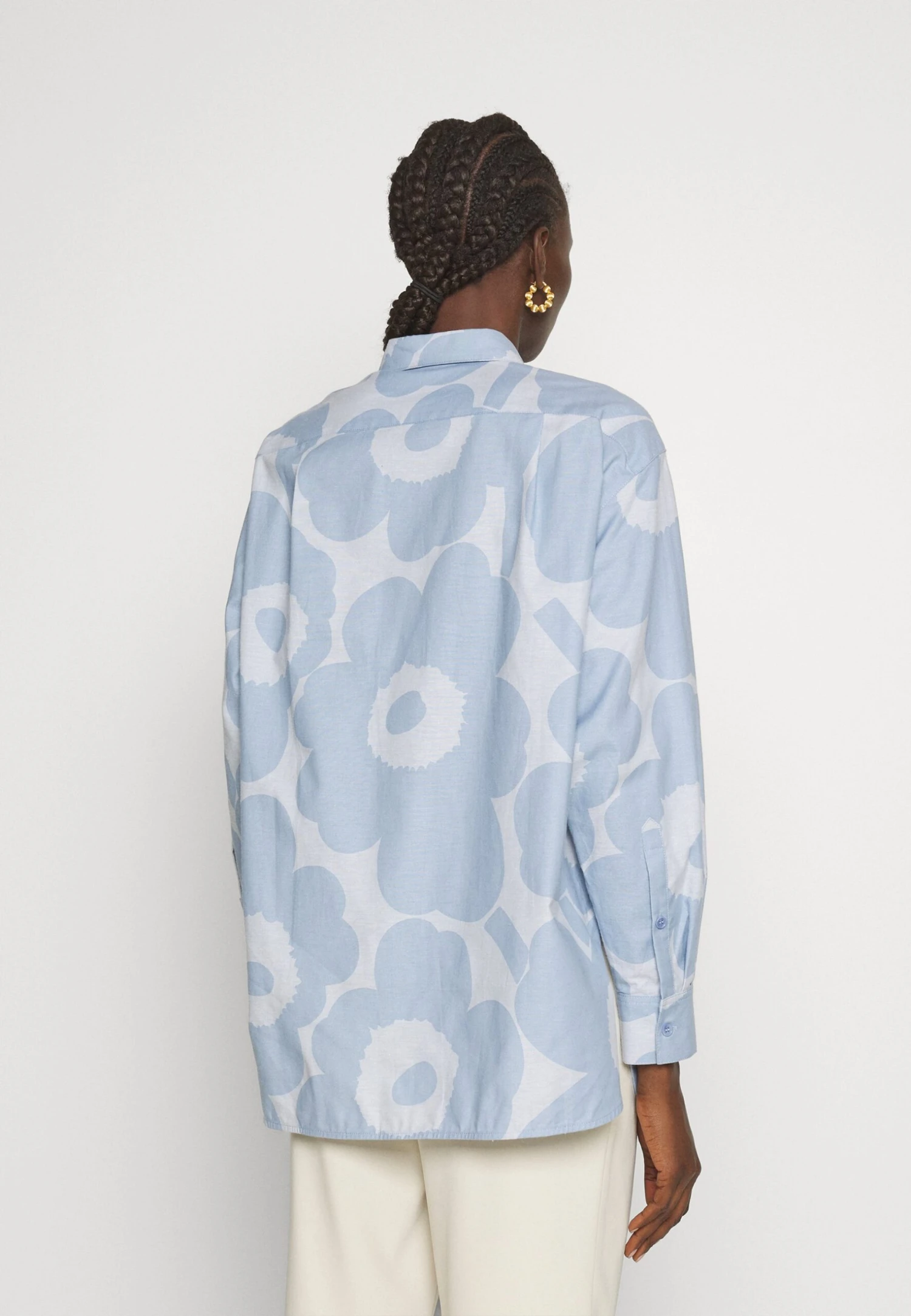 Marimekko Ruoste Unikko- Overhemdblouse - Light Blue/Blue 3 Marimekko Ruoste Unikko- Overhemdblouse - Light Blue/Blue - Afbeelding 3