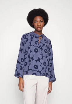 Marimekko Sorina Unikko Blouse - Blouse - Dark Blue/Blue