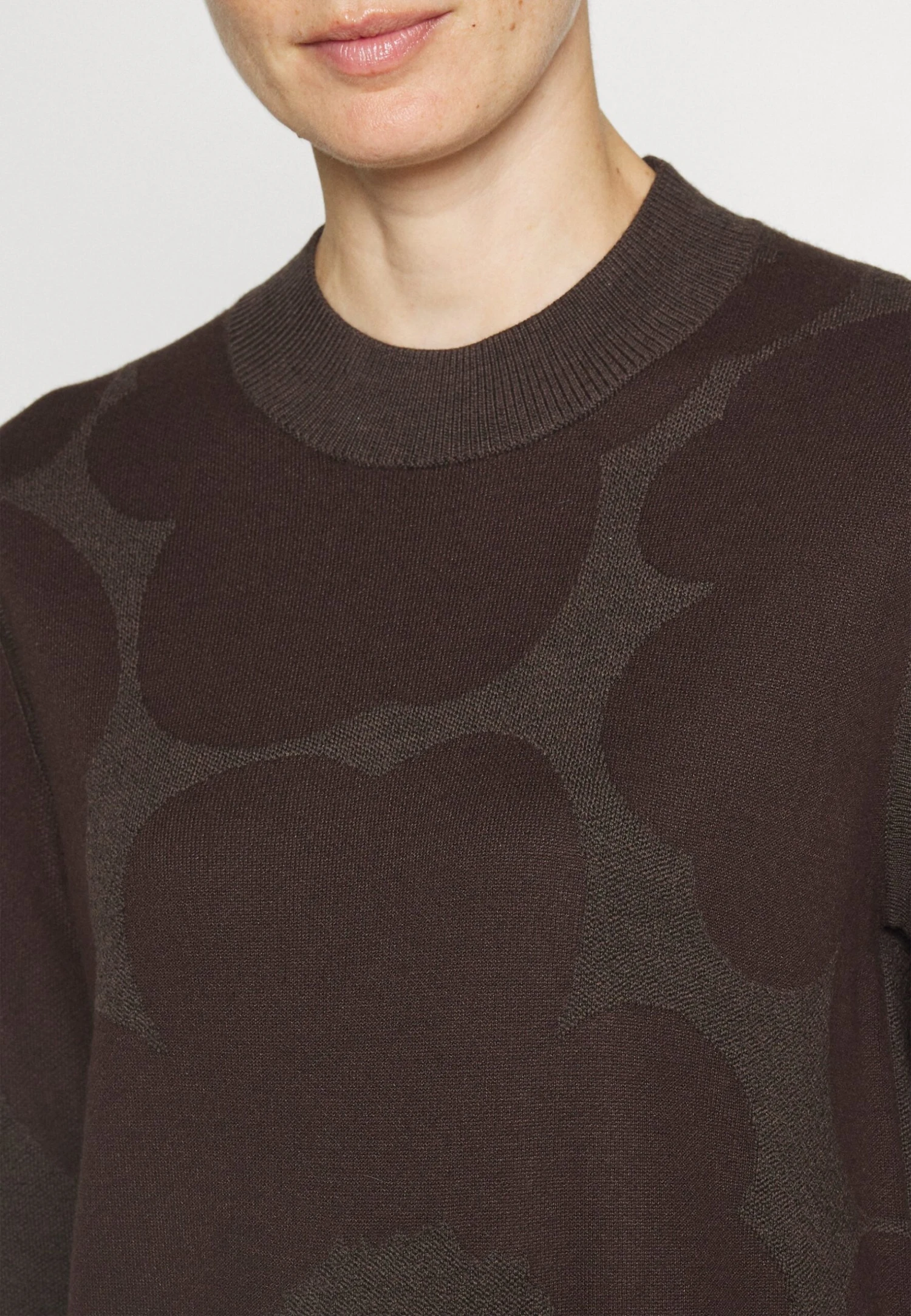 Marimekko Karmiini Unikko Dress - Gebreide Jurk - Dark Brown 6 Marimekko Karmiini Unikko Dress - Gebreide Jurk - Dark Brown - Afbeelding 6