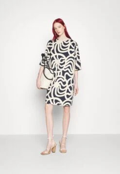 Marimekko Elen Joonas Dress - Jurk - Dark Navy, Sand -Marimekko Winkel 9a029020627d46099ec2803938d975d6
