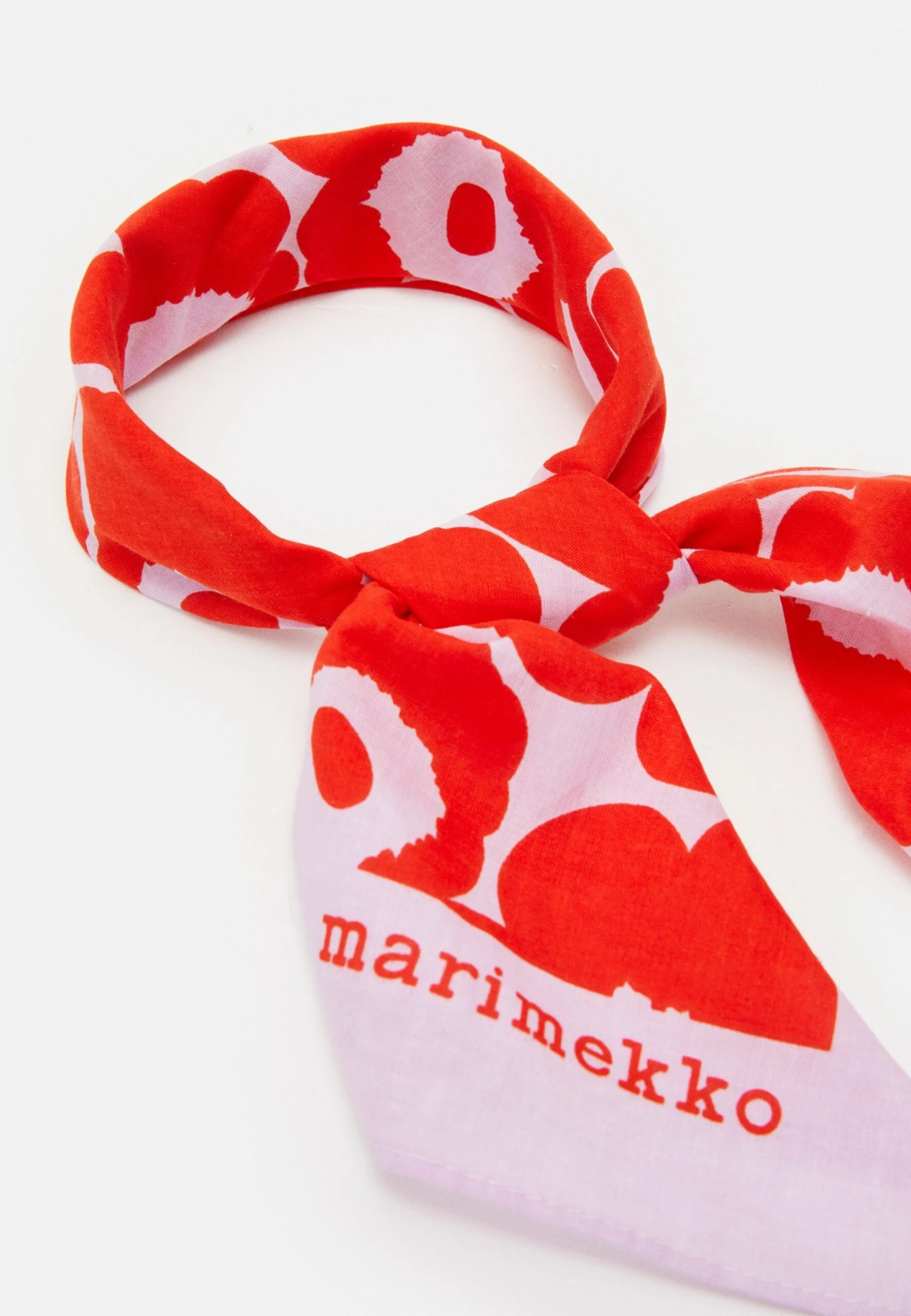Marimekko Astrilli Mini Unikko Bandana - Halsdoek - Red, Pink 2 Marimekko Astrilli Mini Unikko Bandana - Halsdoek - Red, Pink - Afbeelding 2