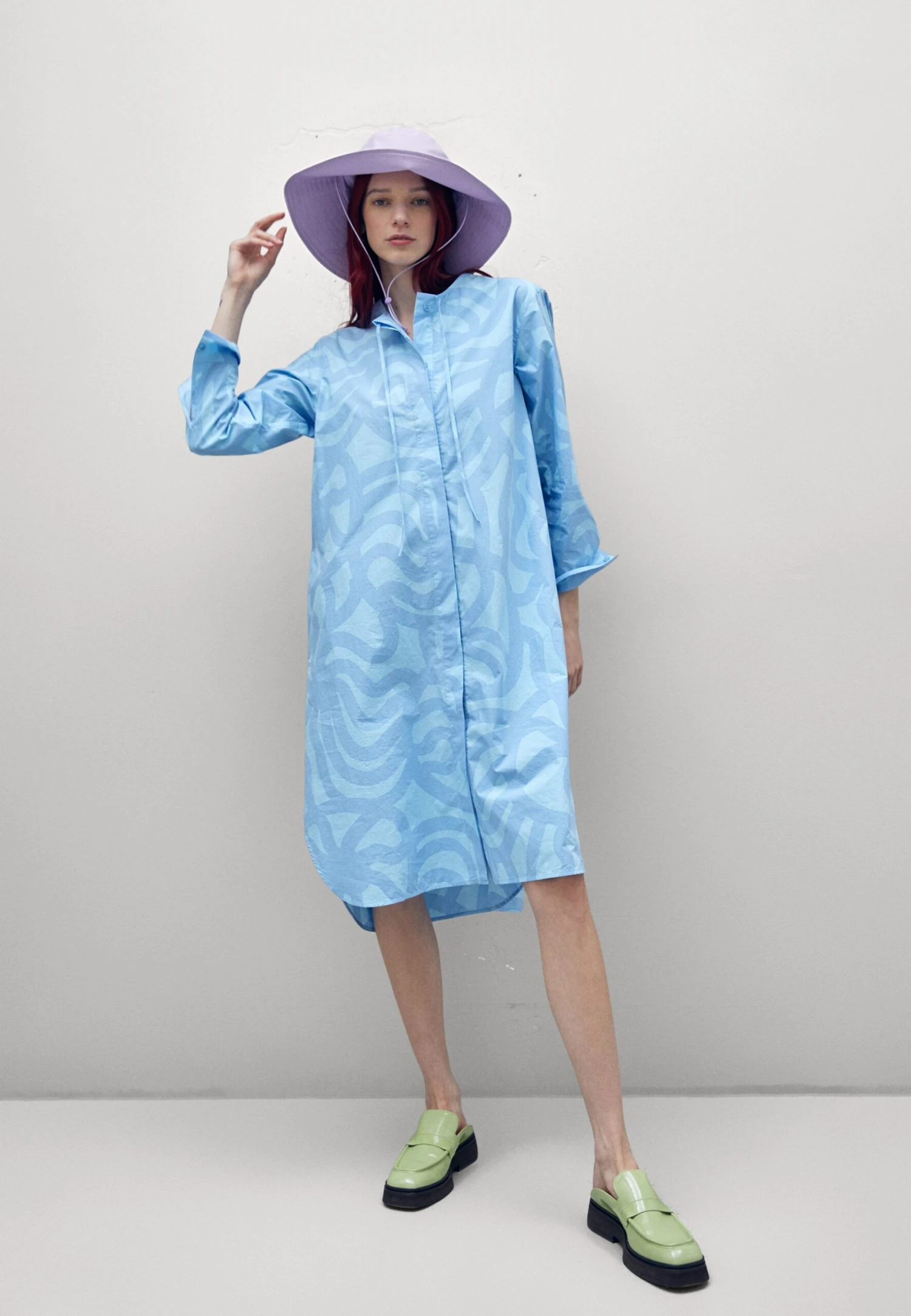 Marimekko Krihke Joonas Shirt Dress - Blousejurk - Light Blue/Blue 1 Marimekko Krihke Joonas Shirt Dress - Blousejurk - Light Blue/Blue