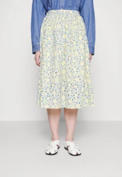 Marimekko Nilan Rentukka Skirt - A-Lijn Rok - Light Yellow/Light Blue