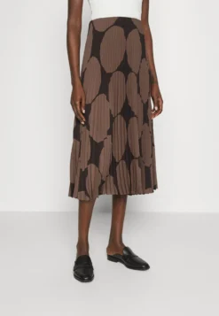 Marimekko Kyllikki Kivet Plissee Skirt - Plooirok - Dark Brown/Brown