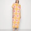 Marimekko Genista Auringonkukka Dress - Jerseyjurk - Orange/Pink/Grey