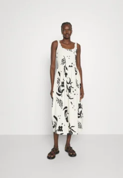 Marimekko Dreija Herbaario Dress - Jerseyjurk - Offwhite/Black