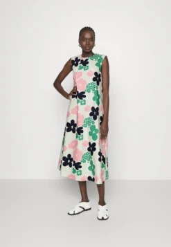Marimekko Etui-Jurk - Off-White/Pink/Green
