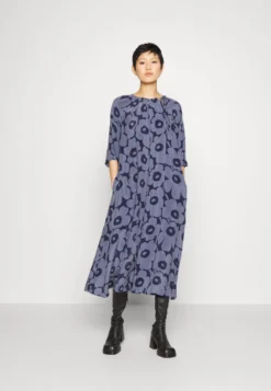 Marimekko Siru Unikko Dress - Jurk - Dark Blue/Blue