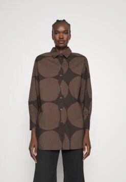 Marimekko Nila Kivet Shirt - Overhemdblouse - Dark Brown/Brown
