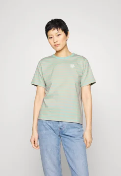 Marimekko Tasaraita Relaxed Shortsleeve- T-Shirt Print - Turquoise/Beige