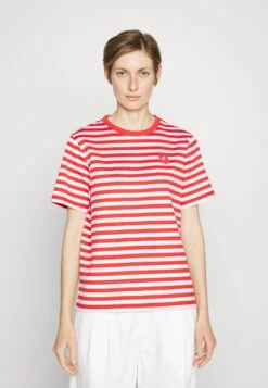 Marimekko Kioski Tasaraita Relaxed Shortsleeve- T-Shirt Print - Red/White