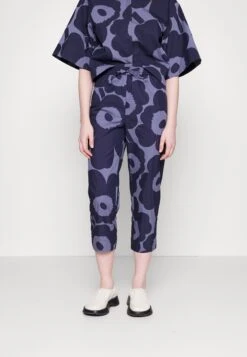 Marimekko Komia Unikko Trousers - Broek - Blue/Dark Blue