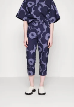 Marimekko Komia Unikko Trousers - Broek - Blue/Dark Blue